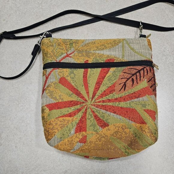 Danny K. Tapestry Crossbody‎ Bag Multicolor Adjustable Strap Zipper Compartments - Picture 7 of 16